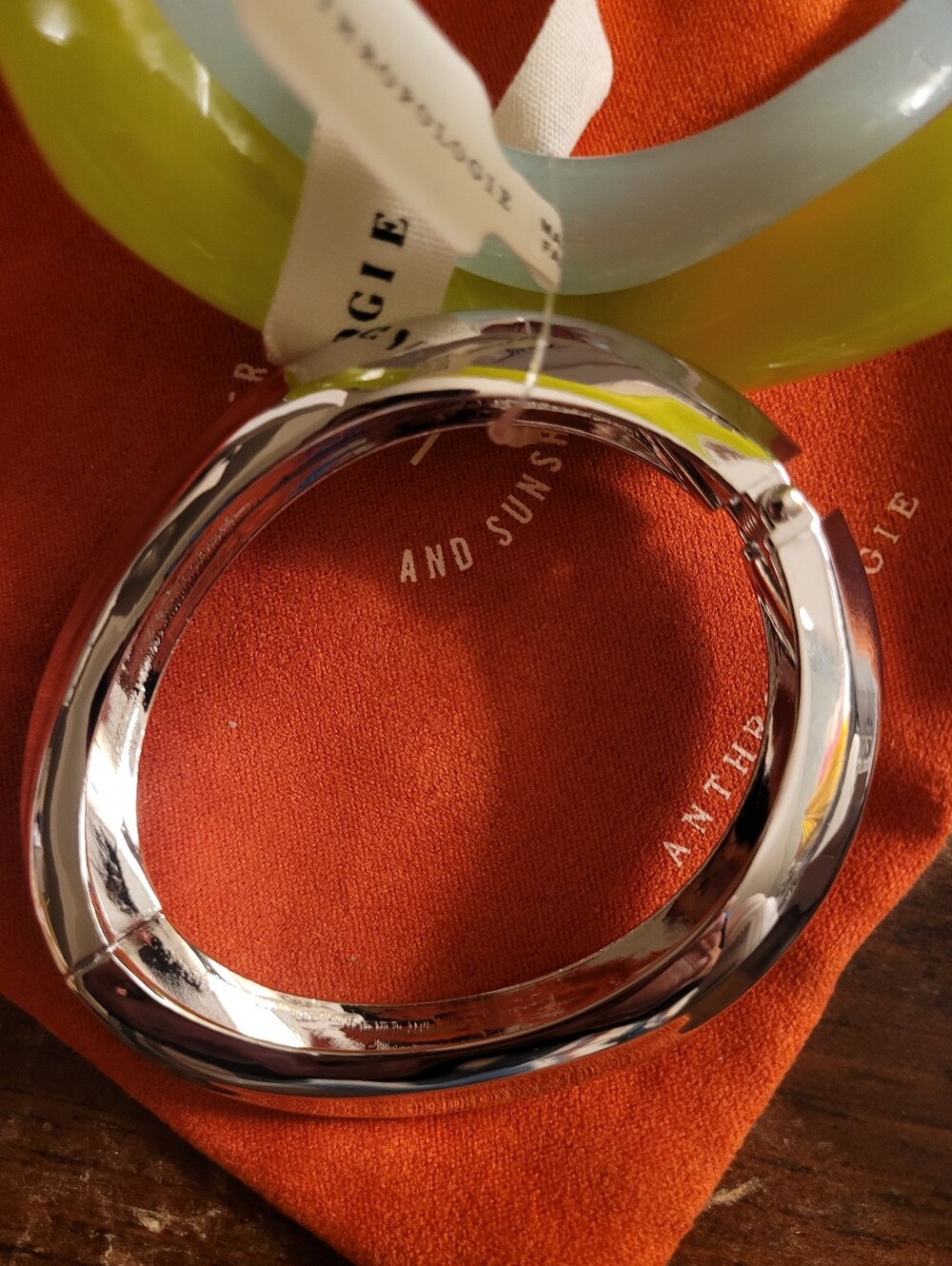 Anthropologie Silver Wavy Bangle JUST THE SILVER